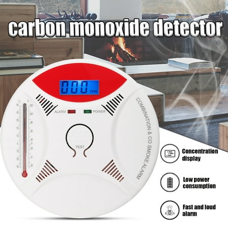 3 in 1 Smoke Fire Sensor Alarm Carbon Monoxide Detector with Thermometer Sound Sensor Tester Battery Operated with Digital