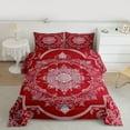 thumbnail image 2 of Manfei Female Men Red White Mandala 2pcs Bedding Comforter Set,Bohemian Theme Twin Comforter Sets,Exotic Style Breathable Bedding Set,Microfiber Bedroom Decor,Reversible, 2 of 8