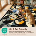 thumbnail image 4 of Design&I 8'x10' Washable Area Rug Extra Large Skid-Resistant Low Profile Record Vintage Music Vinyl Disc Guitar Musical Notes Cd Shape for Living Room, Family, 4 of 7