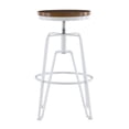 thumbnail image 6 of Linon Backless Metal Bar & Counter Stool, 25"-29" Adjustable Seat Height, Aged Walnut Finish with White Frame, 6 of 14