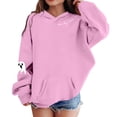 thumbnail image 3 of LRen Halloween Themed Hoodies for Girls Halloween Graphic Hooded Sweatshirts Oversized Long Sleeve Pullover Sweatshirt Kids Preppy Back to school, Halloween, Christmas Hooded Blouse, 3 of 5