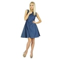 thumbnail image 2 of Bimba Women Casual Denim Shift Dress Above Knee Bohemian Clothing, 2 of 6