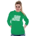 thumbnail image 4 of Clean Green Vegan Protein Healthy Long Sleeve TShirt Men Women Brisco Brands 3X, 4 of 6