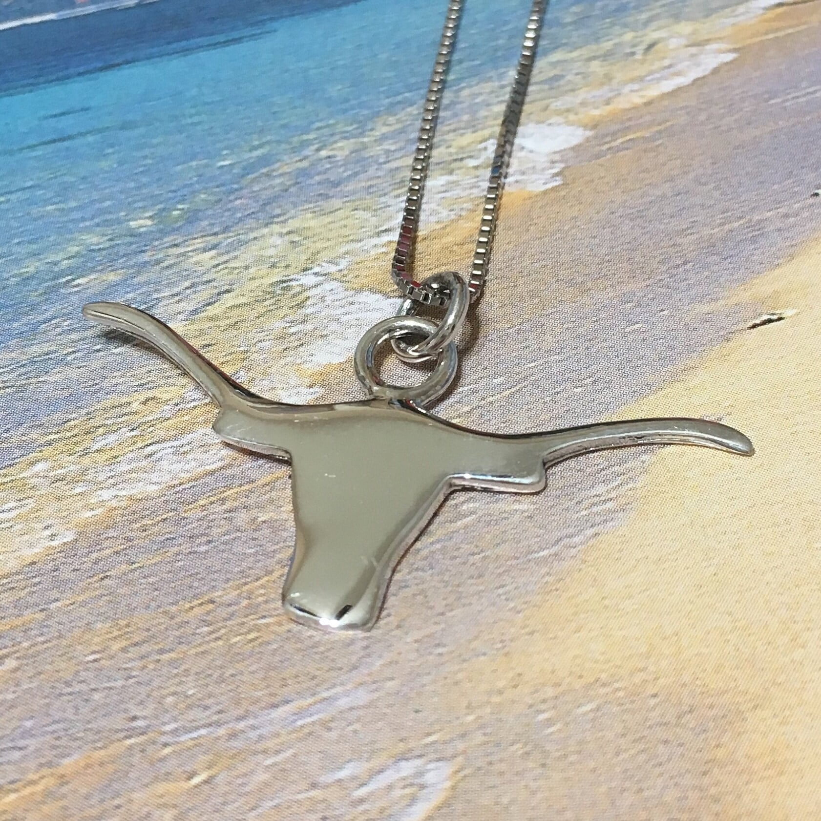 Claddagh Gold Sterling Silver Texas Longhorn Bull Pendant Necklace – Open Work Design, 16 Inch Chain, Zodiac Taurus