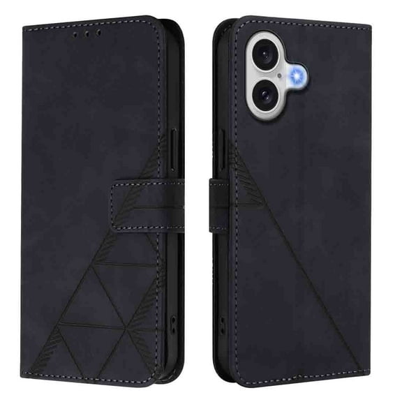 Phone Case for iPhone 17 Wallet PU Leather Case with Card Slots Kickstand Shockproof Magnetic Flip Phone Cover, Black