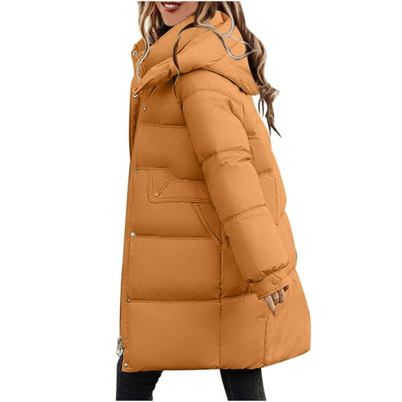 Women Long Sleeve Parkas Down Coat Plus Size Puffer Hooded Warm Winter Parka Coat Long Thichkened Winter Jacket Puffer Jacket 2024 Fall Winter Down