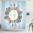 thumbnail image 1 of Ambesonne Charleston Shower Curtain, Buildings on a Globe, 69"Wx75"L, Multicolor, 1 of 3