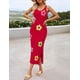 thumbnail image 3 of Vestido ZESICA Summer Floral Knit Bodycon Midi Rojo para mujer, 3 of 7