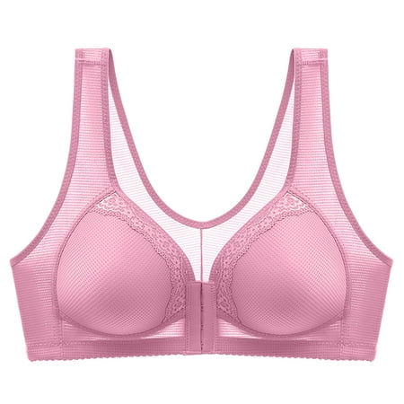 

SOOMLON Push Up Bras for Women Wire Free Bra Everyday Bra Classic Bra Training Bras Hot Pink 40