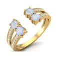 thumbnail image 2 of 1.04 Cts Moonstone Front Open 925 Sterling Silver Gold Vermeil Split Shank Engagement Women Valentines Day Gifts Rings, 2 of 3