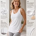 thumbnail image 6 of 2 Pcs Camisole Tops for Women Built in Bra Basic Tank Tops Dressy Tanks Daily Outdoor Sleeveless Tops Beach Wear Tank Tops Spaghetti Strap Tank Top Yoga Shirt Running Bras Summer Work Top, 6 of 7