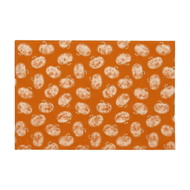 Wdhugt Thanksgiving Decorative Placemat And Potholder For Holiday Table Settings Made Of Linen In Orange Color Oil Absorbent And Easy To Clean Linen Material C