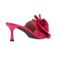 thumbnail image 3 of XYD Women Charming Layered Petals Slip on Mules Open Round Toe Floral Mid Heels Casual Dress Summer Slide Sandals Size 11.5 Fuchsia, 3 of 4