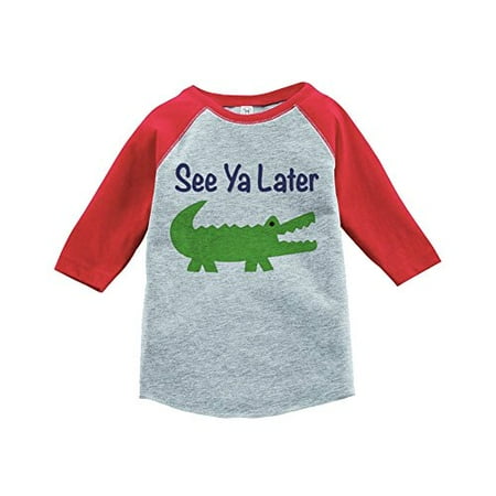

Custom Party Shop Boy s Novelty Alligator Vintage Baseball Tee Red and Green