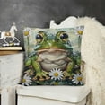 thumbnail image 2 of YINGXI  Summer Frog Pillow Covers - Frog Gifts for Women Girls, Summer Frog Decor, Decorative Frog Summer Pillow Covers, Summer Decorations for Home, Daisy Pillow 18x18in, 2 of 5