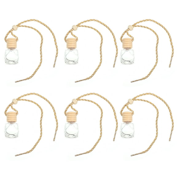 Masteelf  6 Pcs Car Diffuser Bottles Empty Aroma Essential Oil Interior Fragrance Scent