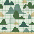 thumbnail image 2 of Ambesonne Nordic Fabric by the Yard Upholstery, Simplistic Mountains Plot, 2 Yards, Olive Green Cadet Blue, 2 of 5