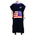 thumbnail image 2 of Elegantoss Blue Cotton Surf Beach Hooded Poncho with USA Flag Design Hood and Pocket, Changing Bath Robe Towel with Pocket (Teenager), 2 of 6