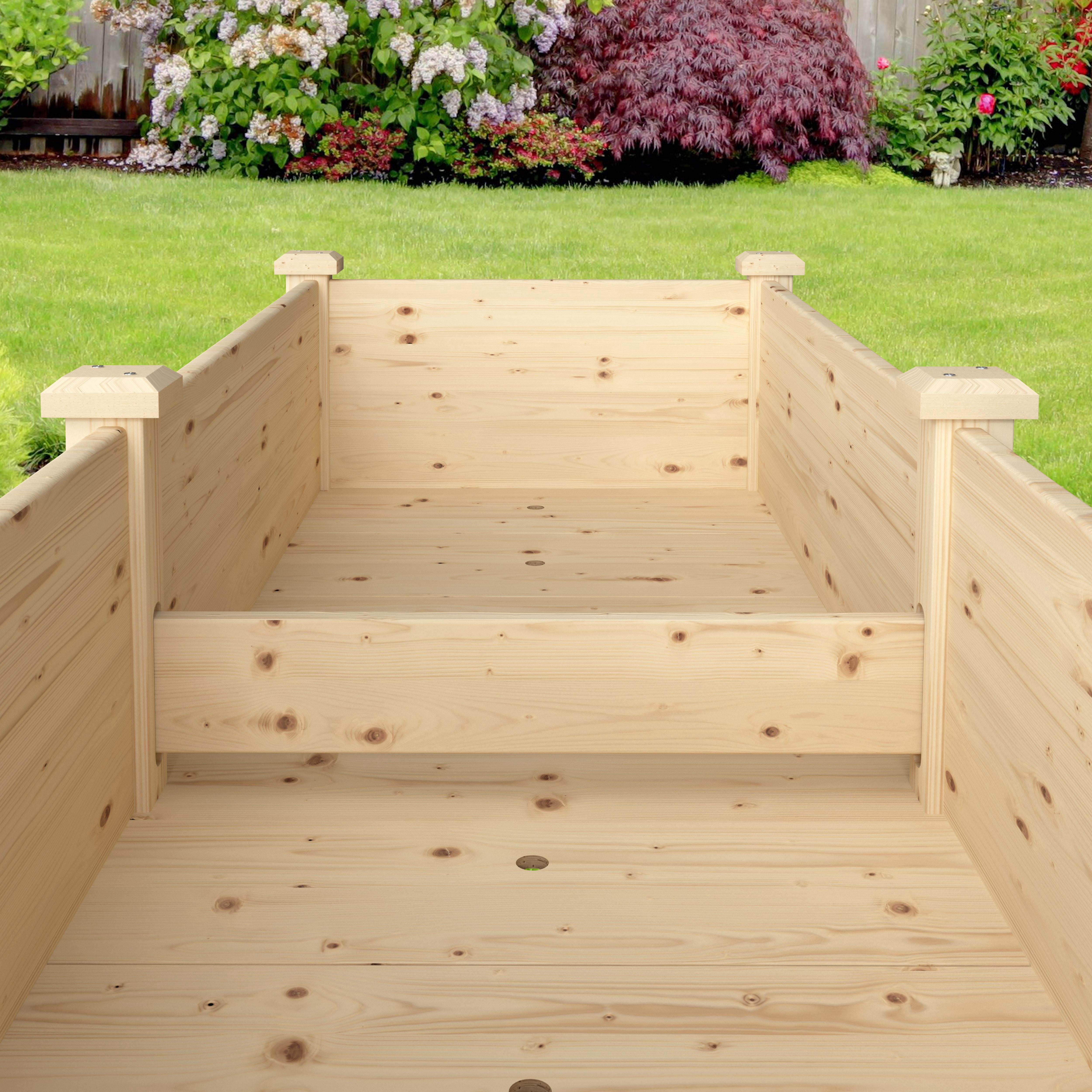 VEIKOUS 72.4"H Wooden Raised Garden Bed, 6.8 Cu Ft Capacity Elevated Planter Box w/ Drainage Holes for Vegetables, Flowers, Herb, Natural