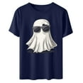 thumbnail image 2 of Inverlee Womens Halloween Shirts Cute Pumpkin Ghost Graphic Tees Work Crewneck T-shirt Short Sleeve Tunic Blouse Tops Halloween Costumes, 2 of 3