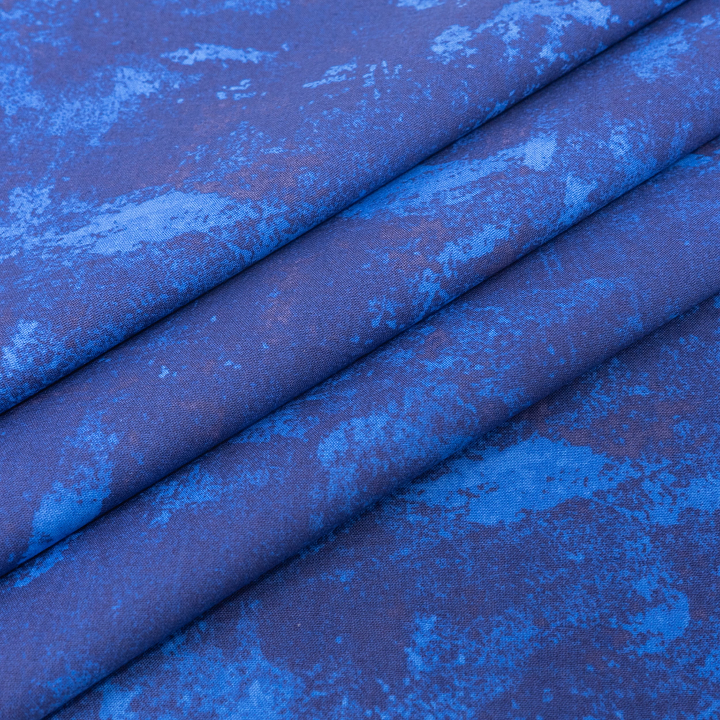 Singer Fabric, 100% Cotton, Sewing & Crafting, 44" Wide, Dk Blue Grunge Blender, Cut by Yard