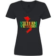 thumbnail image 3 of Inktastic Vietnam Veteran in Green Gold and Red Women's V-Neck T-Shirt, 3 of 5