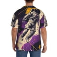 thumbnail image 3 of Kdxio Men's Hawaiian Shirt for Men Short Sleeve Shirt Astronaut Floating purple Space Summer Casual Holiday Beach Button Down T-Shirts, 3 of 5