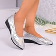 thumbnail image 7 of Bkhluea Women Floral Perforated Wedge Flats Slip On Comfortable Footwear For Office Work Daily Casual Outdoor Activities, 7 of 7