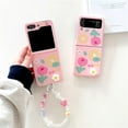 thumbnail image 5 of 3D Flower Case for Galaxy Z Flip 4 with Strap, Cute Woman Case for Samsung Galaxy Z Flip 4 PinkTulip Print, Girly Lanyard Case for Galaxy Z Flip 4 (Pink Tulip 4), 5 of 14