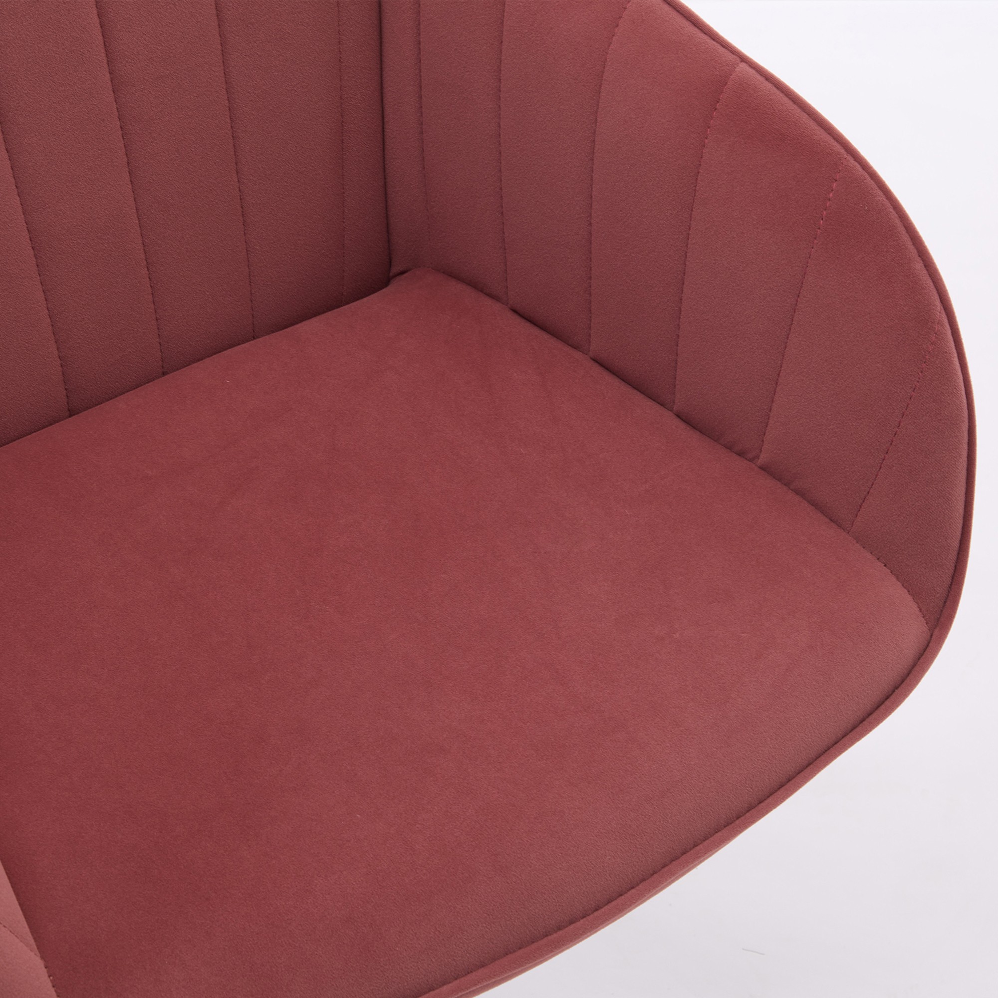 Modern Arm Chair,Adjustable Office Desk Chair with Wheels,Swivel Vanity Chair,Red