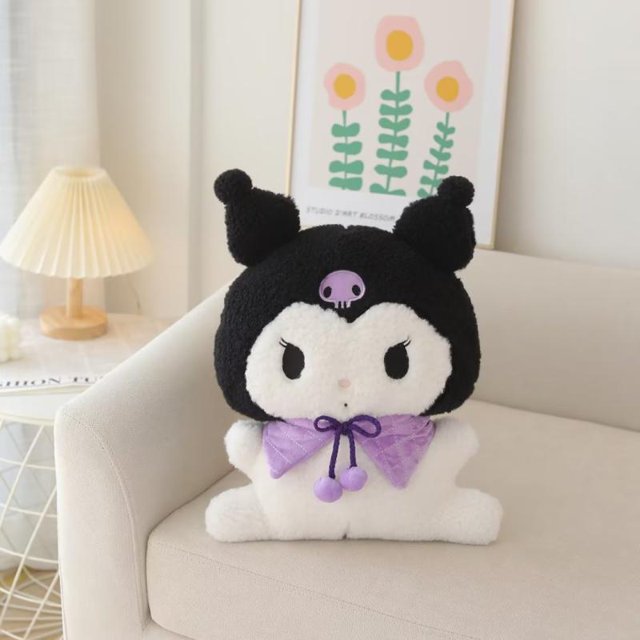Sanrio-mochila de felpa con dibujos animados de perro, muñeco de peluche con diseño de canela, pato, Melody Kawaii, cómoda y súper suave
