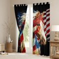 thumbnail image 3 of Manfei Patriotic Horse Kitchen Curtains, USA Flag Black Out Curtains Pack of 2 (42x63 Each), Multicolor, 3 of 6