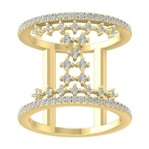 Araiya Fine Jewelry 14K Yellow Gold Round-shape Lab Grown Diamond Fashion Band Ring ( 1/2 cttw, D-F Color, VS Clarity) Size 10