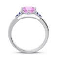 thumbnail image 4 of 2.15 T.C.W Unique Round Cut Pink Sapphire & Blue Sapphire Gemstone Engagement Ring for Ladies Solid 18K White Gold Size 9 by Diamond-Capitals, 4 of 7