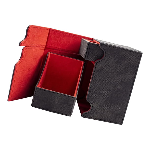 Caja de cubierta de Premium para más de , contenedor, Protector de de juego con cierre magnético, soporte de de juego con caja de bandeja de dados Negro Baoblaze Estuche de baraja de cartas