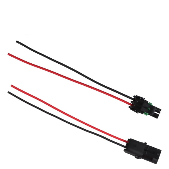 New 2 pin Connector Kit Assembled with 10" 12 AWG Wires US