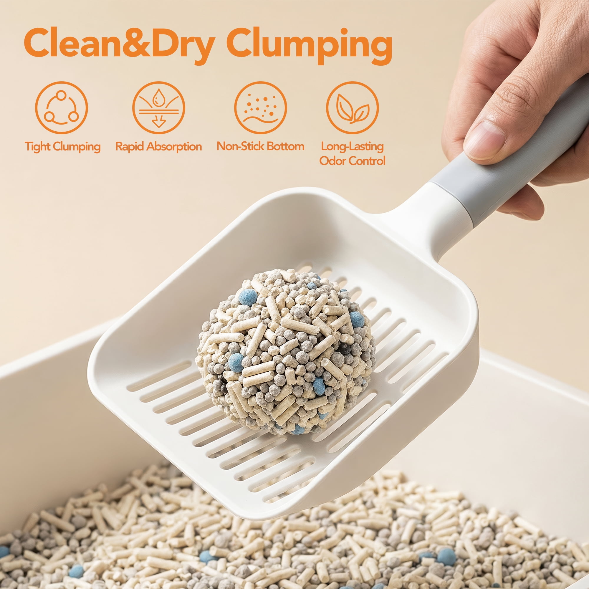 Osoeri 5-in-1 Clumping Multi Cat Litter, Dust-Free, Low Tracking, Dust-Free, Odor Control, 15.87 lb (7.94 lb/ Pack)
