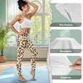 thumbnail image 7 of COEQINE Casual Yoga Leggings for Women with Pockets Tummy Control High Waisted 4-Way Stretch Gym Pants Buttery Soft Comfortable Hip Lift Tights, Yellow Brown Leopard Print, L, 7 of 7