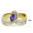 thumbnail image 2 of Luxe Jewelry Designs Women's Gold Ion Plated Stainless Steel Ring with Cubic Zirconia Tanzanite -, 2 of 4