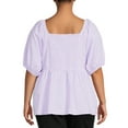thumbnail image 4 of Terra & Sky Women's Plus Size Cotton Gingham Top, 4 of 5