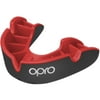 OPRO Junior Silver Level Self-Fit Antimicrobial Mouthguard - Black/Red