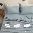 thumbnail image 4 of Simple&Opulence 100% Linen Sheet Set Solid Color-4 Pcs Washed French Linen Bed Sheets(1 Flat Sheet,1 Fitted Sheet,2 Pillowcases)-Breathable Bedding Set (Dusty Blue, King), 4 of 9