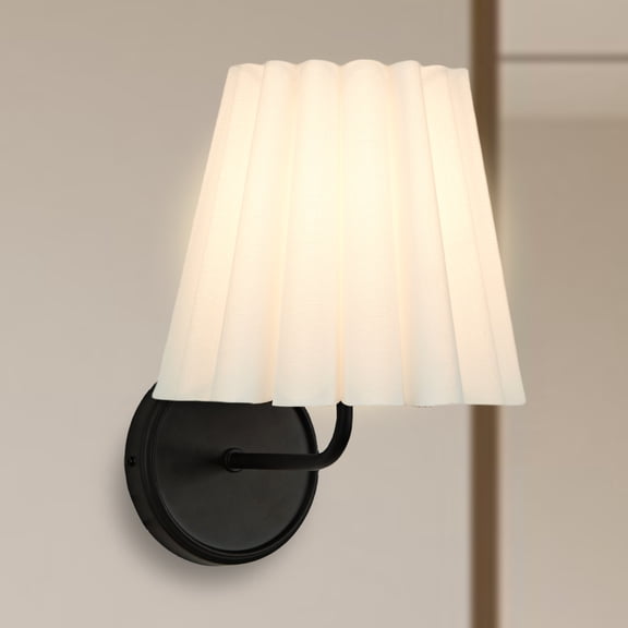 Vintage Single Sconce Antique Wall Sconces Bedside Wall Lighting Fixture with White Linen Shade for Bedroom, Hallway, Entryway, Passway, Bathroom