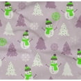 thumbnail image 5 of oneOone Cotton Poplin Twill Light Violet Fabric Christmas Winter Theme Sewing Craft Projects Fabric Prints By Yard 56 Inch Wide, 5 of 6