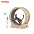 thumbnail image 2 of VEVOR Cat Exercise Wheel Natural Wood Silent Running Toy Treadmill Roller Wheel with Detachable Carpet for Most Cats Pet Fitness ShopWise Round, 2 of 10