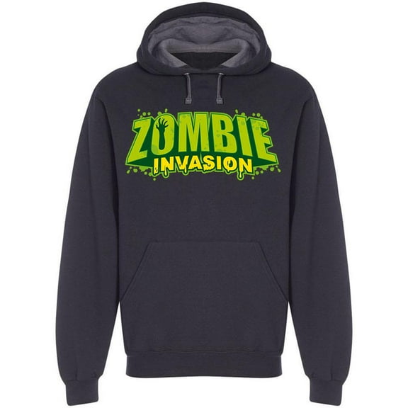 Zombie Invasion Design Hoodie Men -Image by Shutterstock, Male Large