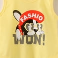 thumbnail image 5 of Kids Girls Yellow Sleeveless Romper Cotton Soft Breathable Dog Print Snap Closure Newborn Kids 0-24 Months,Size 18 Months, 5 of 5