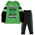 thumbnail image 3 of Minecraft Jolly Mobs SSS Creepeer Boys Athletic Long Sleeve and Sweatpants 2-Piece Set for Kids (Size 4-16), 3 of 7