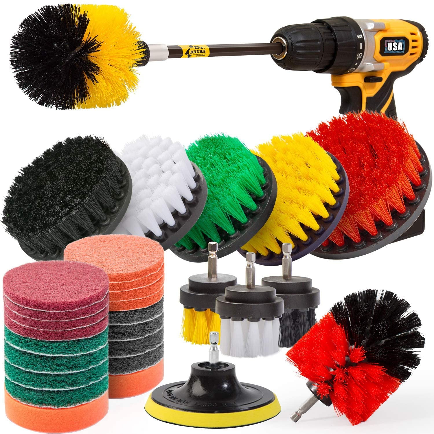 All Purpose Power Drill Attachment Power Scrubber Brush Cleaner f/Grout Tile 