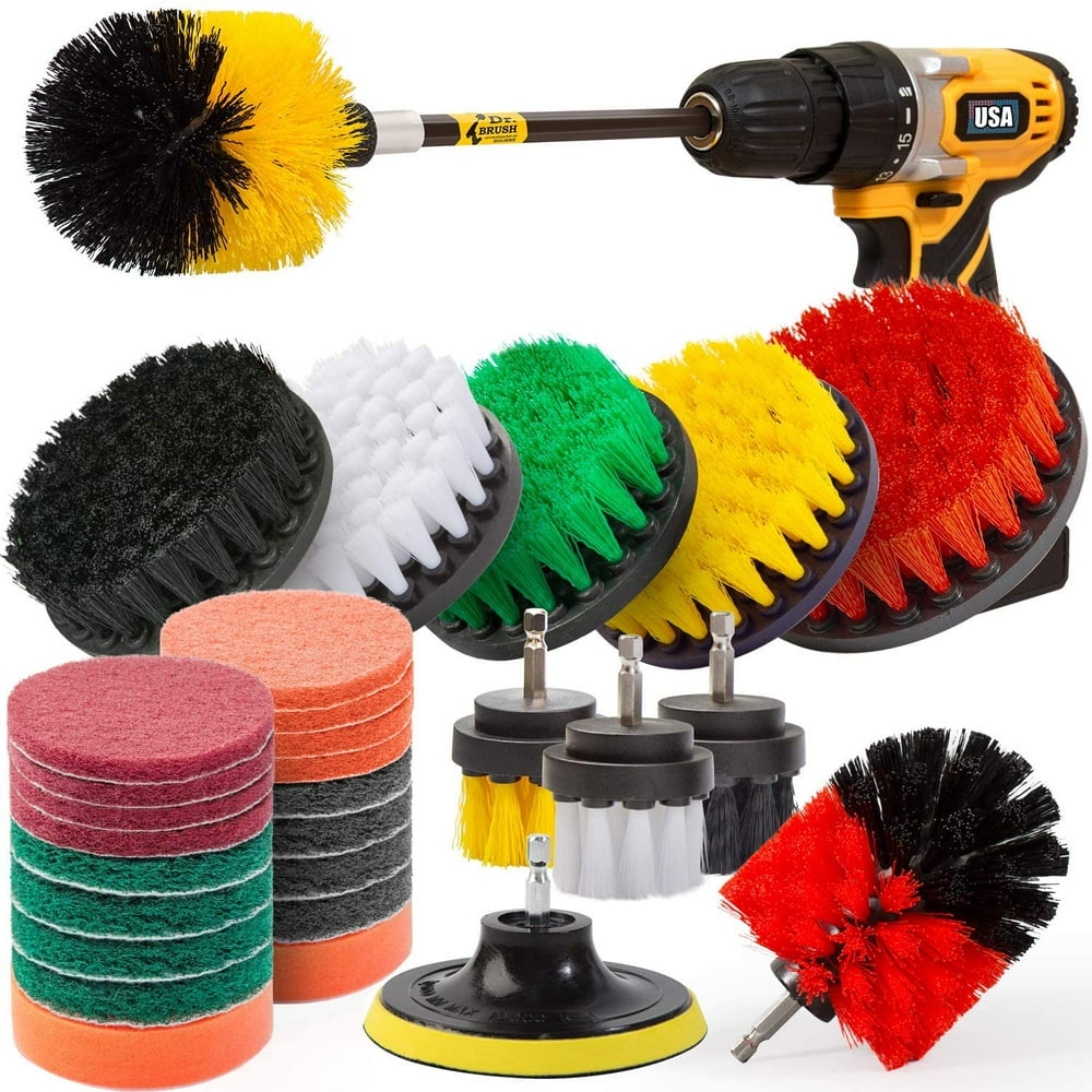 Holikme 30piece Drill Brush Attachments Set, Scrub Pads Sponge, Power